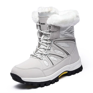 Warm platform boots, fleece‑lined lace‑up ankle boots, platform tread, plus sizes
