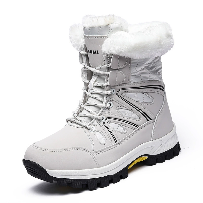 Warm platform boots, fleece‑lined lace‑up ankle boots, platform tread, plus sizes