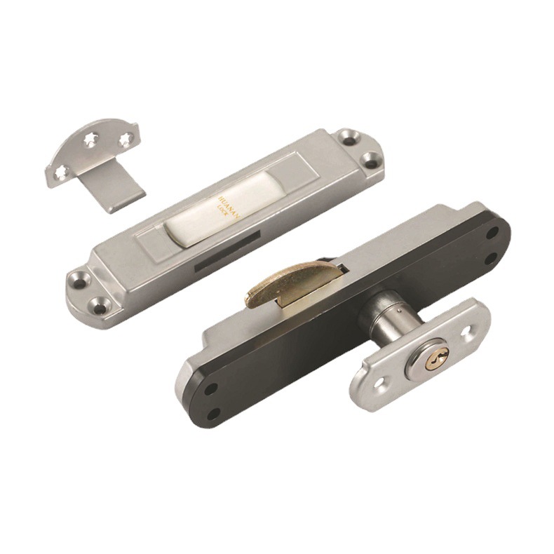 Cerradura deslizante 938A gris aleación de aluminio puerta corredera cerradura hebilla puerta corredera plástico acero mecánico puerta de madera cerradura gancho cerradura al por mayor