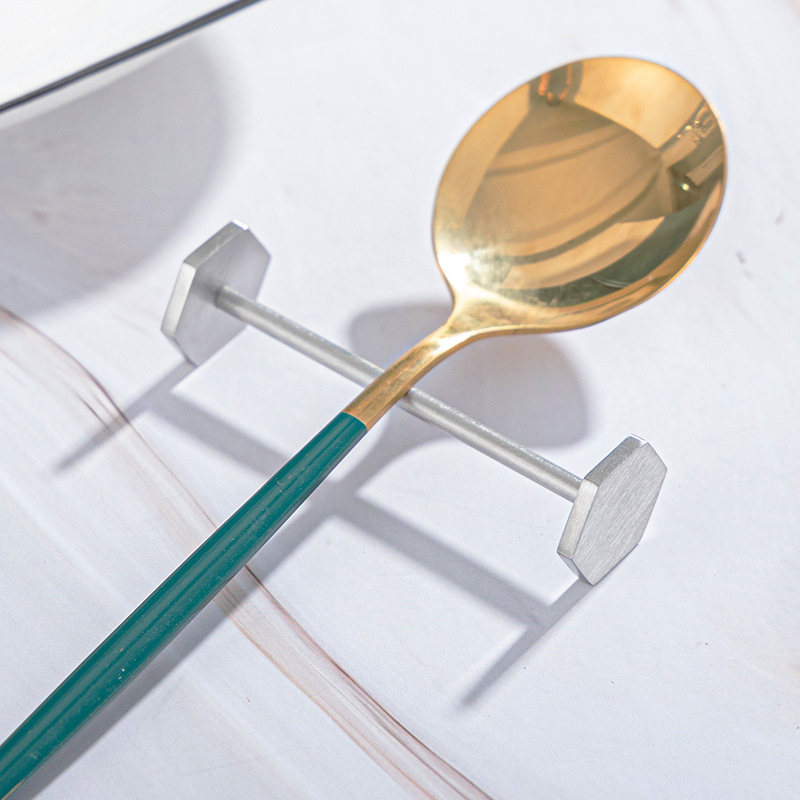 304 Stainless Steel Chopstick Holder Hexagonal Chopstick Pillow Holder Tableware Shelf For Knife,Fork And Spoon Display For Catering And Hotel Table Setting