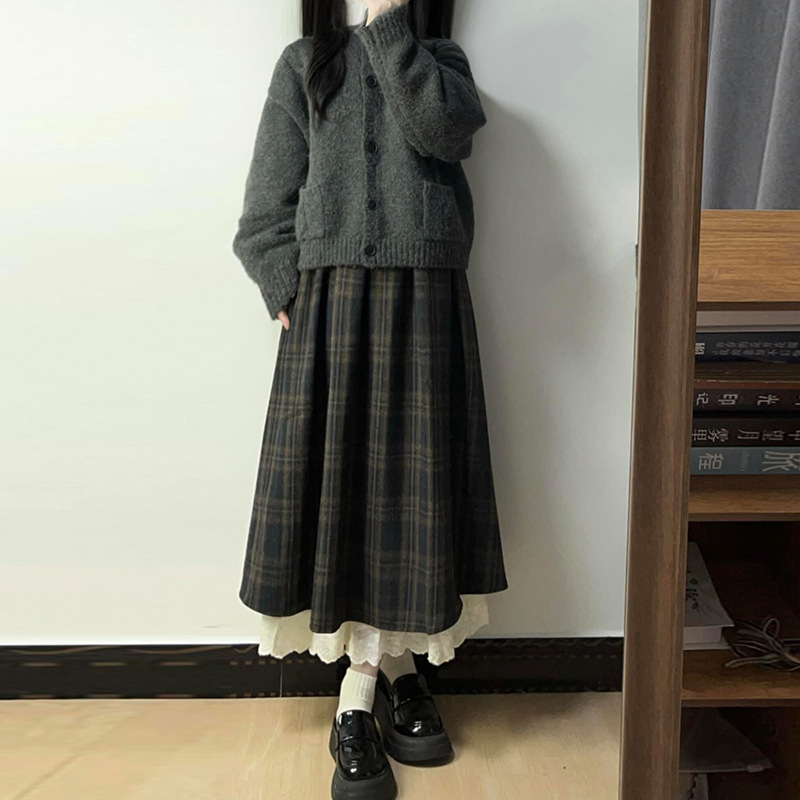 韩系学院风毛衣针织连衣裙子女2025新款深秋初冬季穿搭一整套长裙|undefined