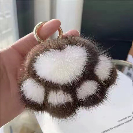 卸売りのミンク防止のぬいぐるみの猫の爪のキーホルダーはファッション的でかわいい猫の子犬の爪の印の包みのアクセサリーを掛けます。|undefined