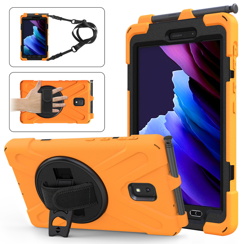 Suitable for Samsung X800 Protective Case T970 Silicone 700 Anti-Fall Active3 Bracket A7 Shoulder Strap T290 Tablet Case