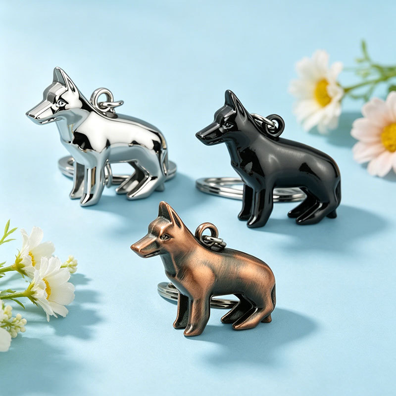Llavero brillante de gato y perro, regalo pequeño para la apertura de tienda de mascotas, llavero metálico de animal de dibujos animados DIY, personalizable
