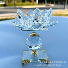 新款水晶合金蜡烛台摆件寺庙莲花长明供灯摆件香炉摆件厂家直销