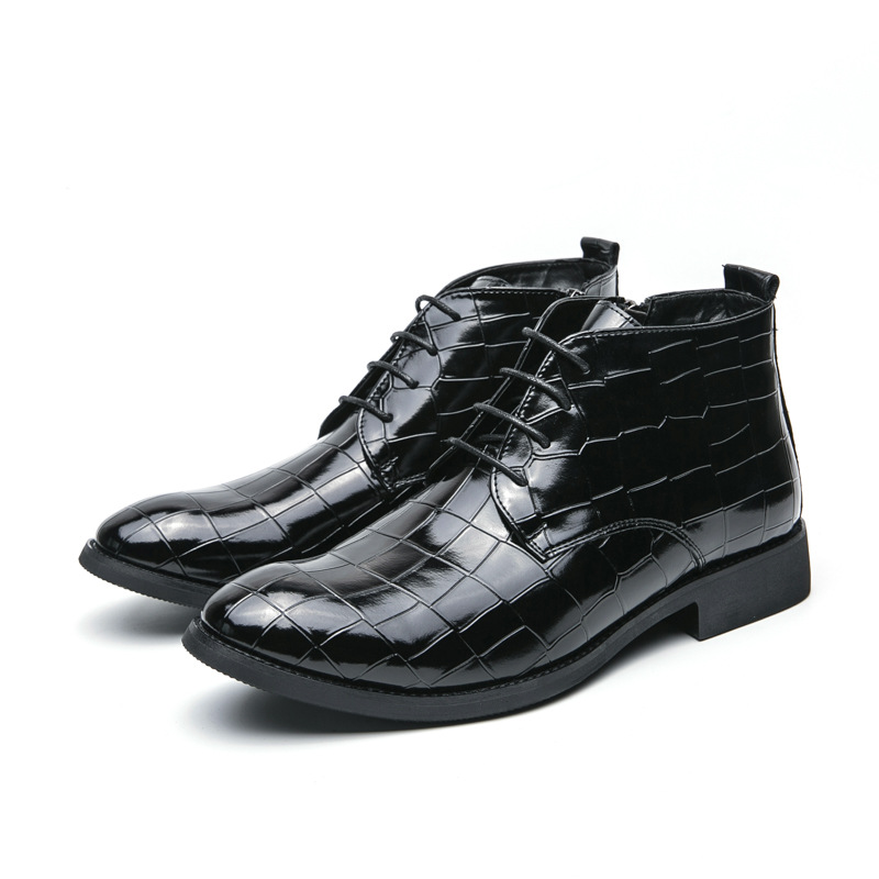 Zapatos de hombre Cross-border tallas grandes otoño e invierno nuevas botas de cuero moda estilo británico zapatos de cuero casuales para hombres tendencia botas cortas Chelsea image 6