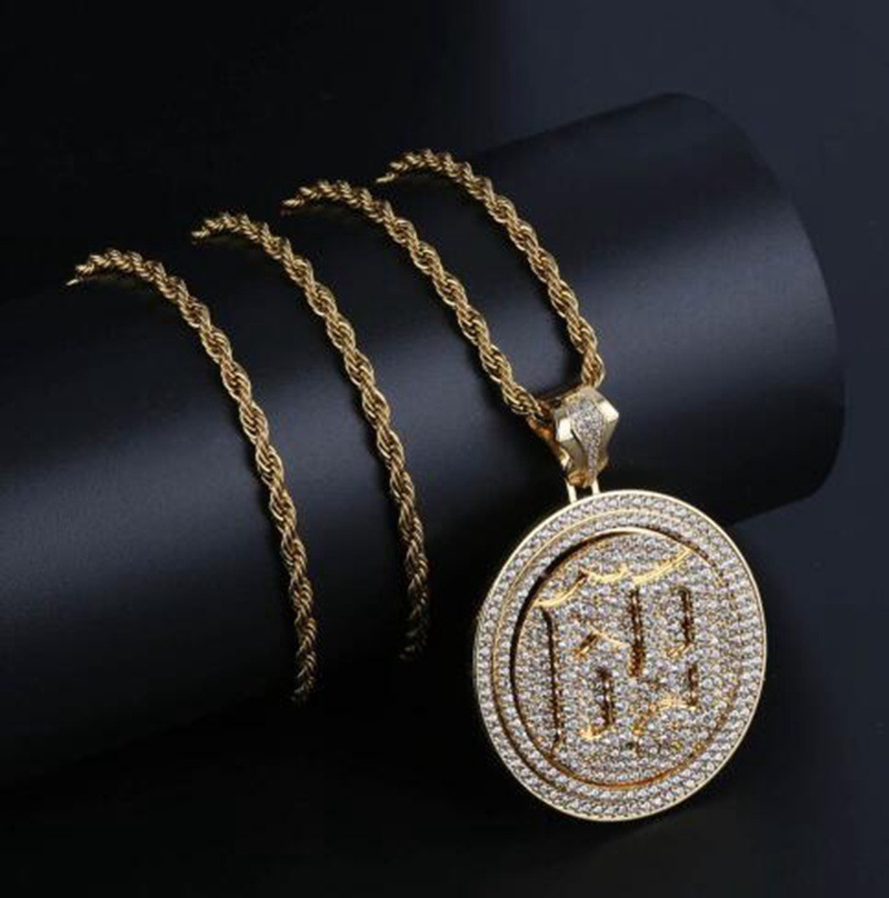 Hip Hop Mode 69 Ronde Label Hanger Sieraden Ketting_voghion.com