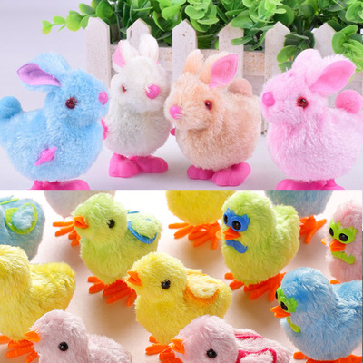 Easter Bunny chick Broken shell Clockwork chick Plush simulation Bunny Jumping Clockwork Toys