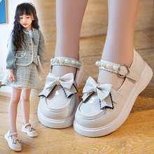 女童公主鞋子礼拜表演白皮鞋夏季水晶鞋儿童走秀演出小皮鞋中大童
