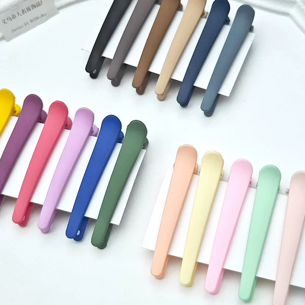 Duckbill Clip Candy-Colored Hair Clip Color Seamless Hair Accessories Painted One-Word Clip Side Clip Frosted Kidsren