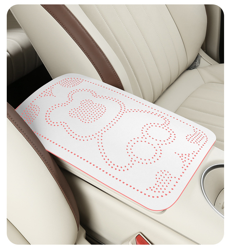 Car armrest box protective pad, skin-friendly jelly material, cute and breathable, heightening armrest pad, available in multiple colors, car armrest box pad