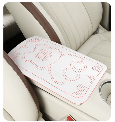 available in multiple colors, car armrest — Armrest box pad - white-powder