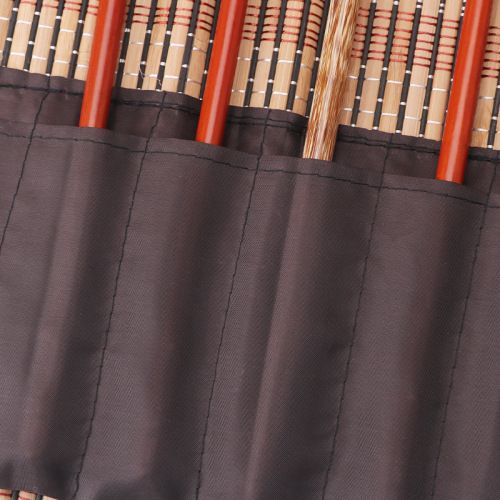 Wholesale bamboo brush curtain portable retro style protective brush curtain roll pen bag book French painting supplies stationery