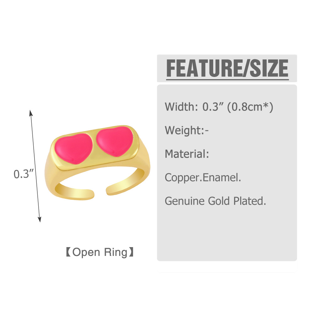 European And American Cross-border Jewelry Simple Creative Retro Dripping Peach Heart Geometric Ring display picture 1