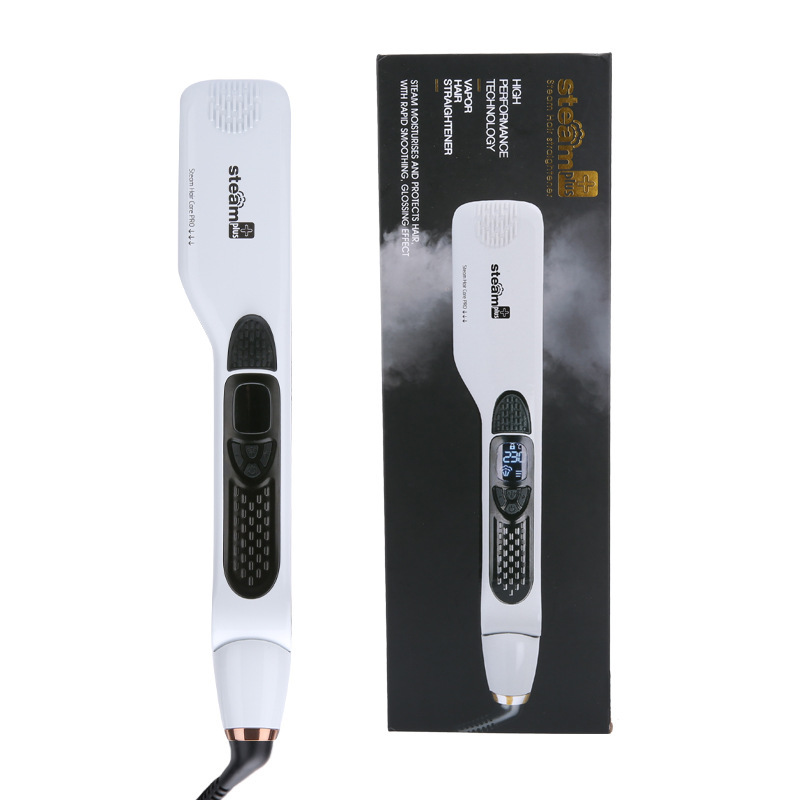 Nuevo estilo transfronterizo de vapor, férula de pelo alisado, plancha de pelo en aerosol de placa ancha, cuidado del cabello para el hogar, peinado alisado en seco y húmedo image 5