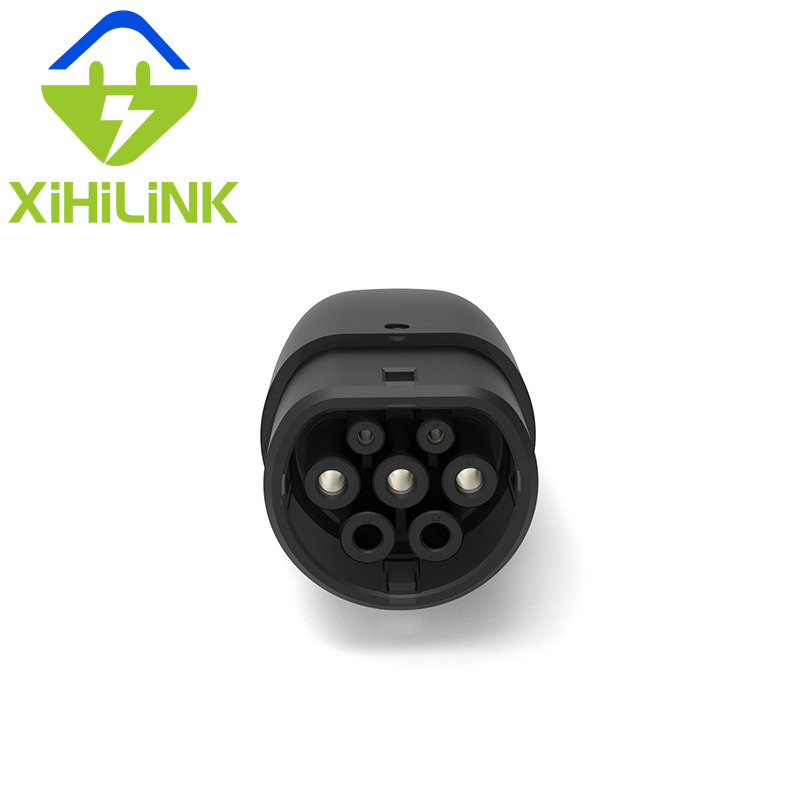 Tesla Gun-Style Connector to European Standard Ac Charging Station Adapter, Car Ev Adapter Connector, Electric Vehicle Conversion Head