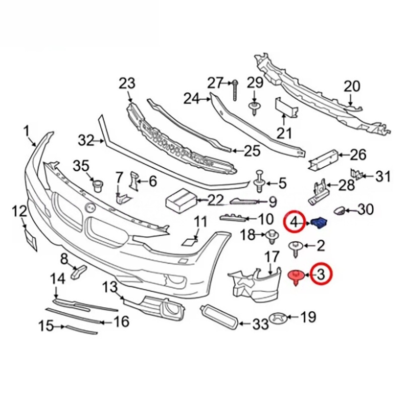 Suitable for Bmw Mini Front and Rear Bumper Fog Light Iron Clip Nut Screw Kit 07146951655