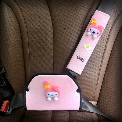 Seat belt shoulder pad, Belt Adjuster, Anti-Neck Strangulation - velvet-shield-light-pink-little-merlot-velvet-style-universal