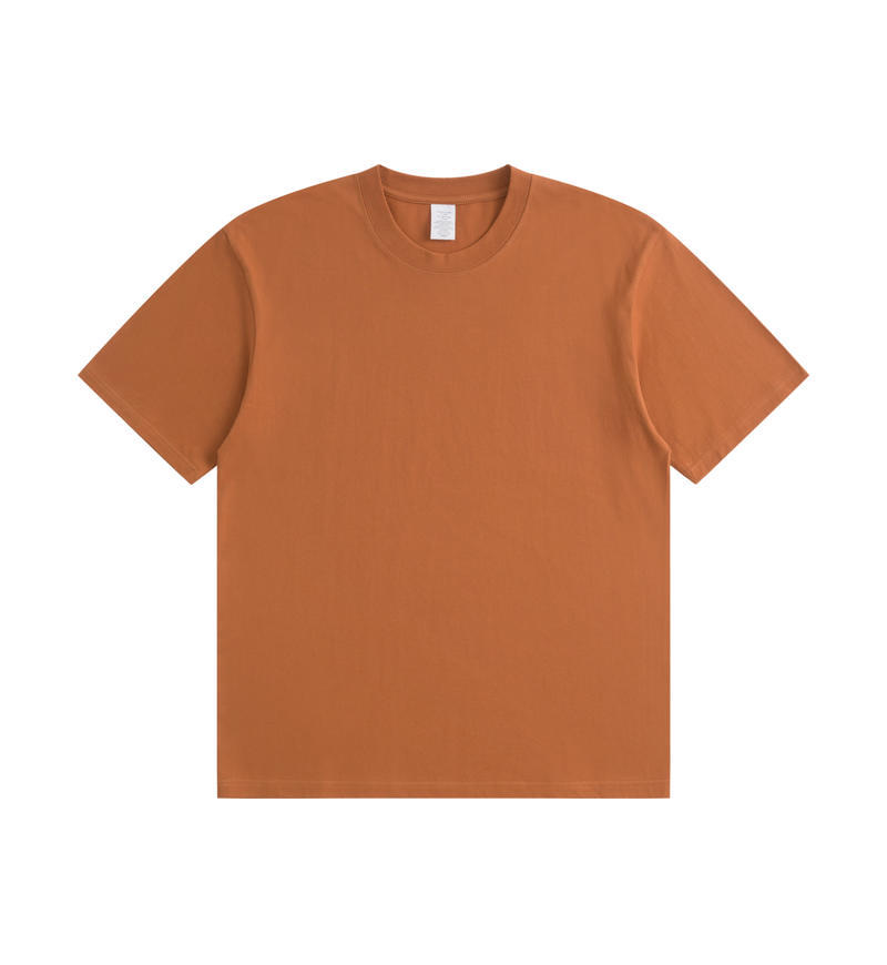 夏の230グラムの重いポンドの純綿の半袖のtシャツの男性の丸首のゆったりした純色の底のシャツのファッションのブランドのtシャツの光板の卸売り