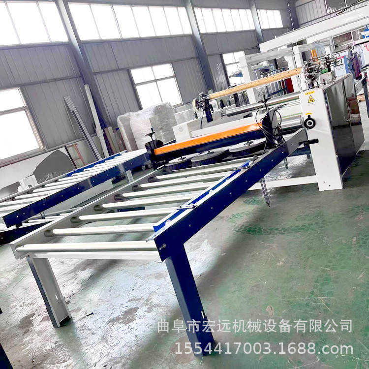 密度板装饰画背板涂胶贴面机 黑色背板覆华丽纸宝丽纸设备