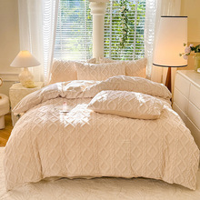 冬季塔芙绒四件套加厚保暖牛奶绒珊瑚绒被套女学生宿舍床上三件套