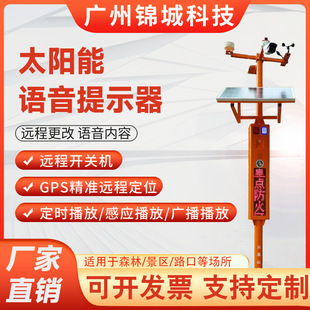 Solar-Powered Voice Announcement Pole for Forest Fire Prevention with Video Alarm, Sound and Light Sensing, Remote Intelligent Monitoring Prompter