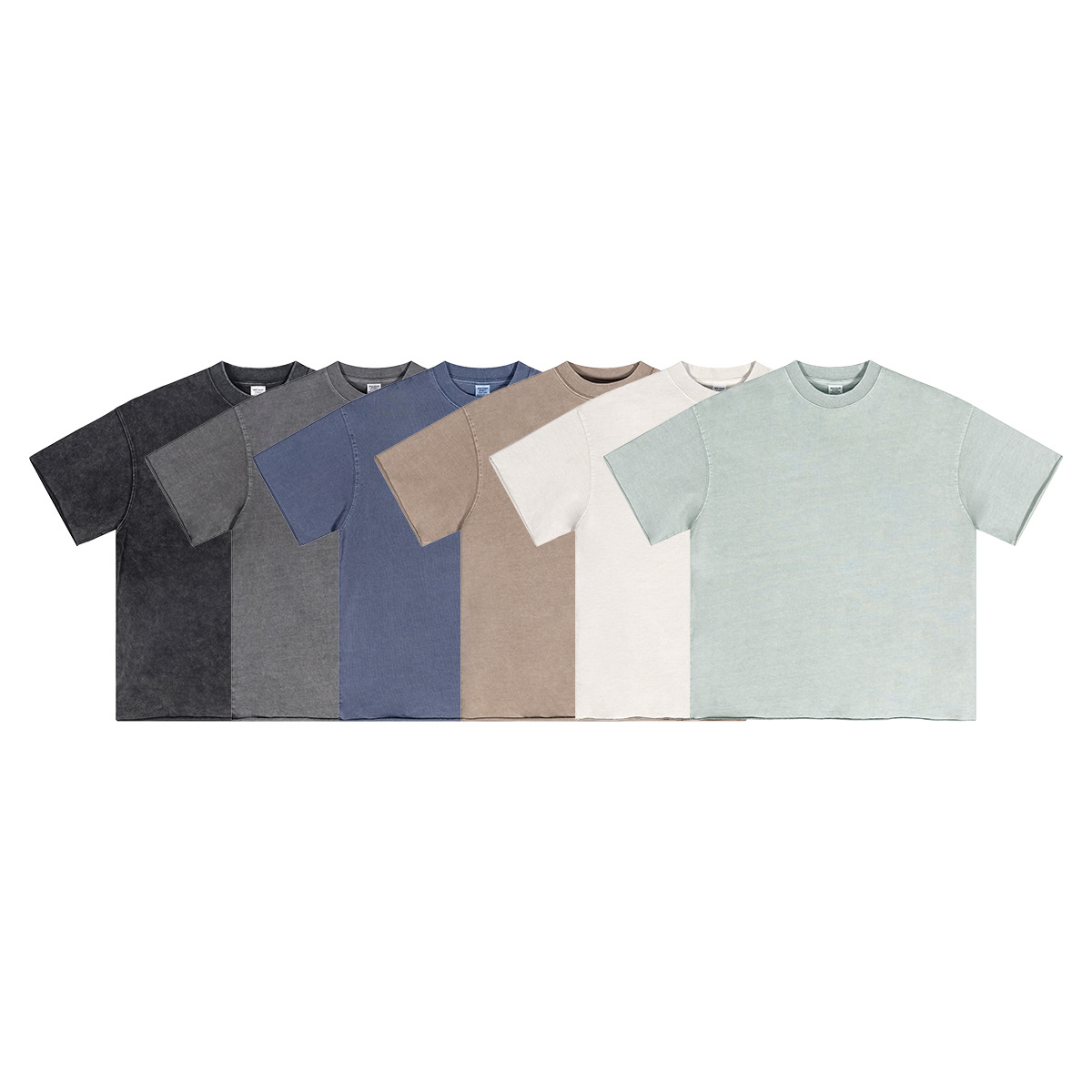 2025 primavera y verano marca de moda americana pesada 310G industria pesada lavada camiseta de manga corta pareja suelta chaqueta de borde para hombre