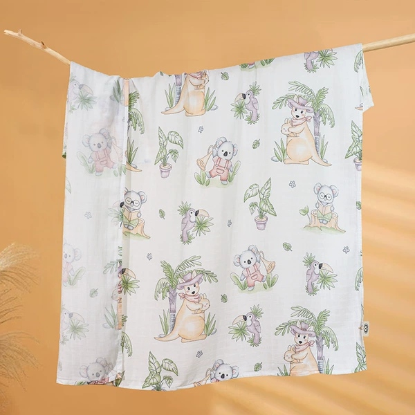 Bamboo Cotton Wrap-Kangaroo Bear [Double Layer]