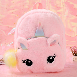 New Plush Bag Toy Backpack Kindergarten Baby Unicorn Girl Shoulder Bag Cute Cartoon Schoolbag