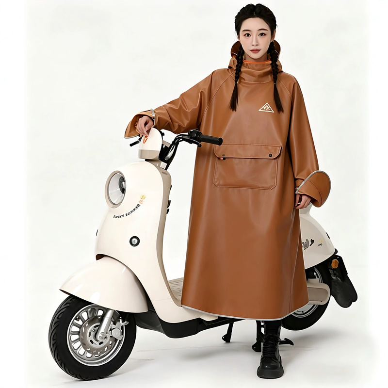 Men's and Women's Electric Vehicle Raincoat, Full-Body, Heavy-Duty, Rainproof, Thickened, Oversized, Separate for Rider and Vehicle, Electric Scooter Poncho