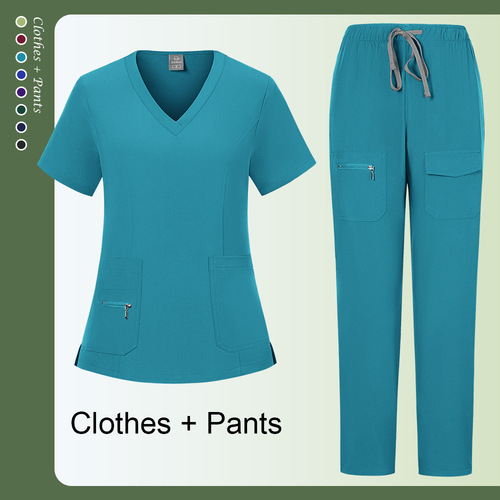 Cross-border short-sleeved pet beauty hospital dentists brush hands and wash clothes set operating room nurse work clothes