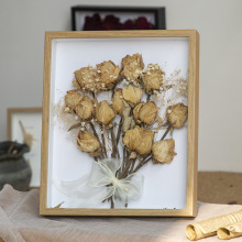 立体中空相框手工diy永生花保存盒摆台玫瑰贝壳海螺装饰干花画框