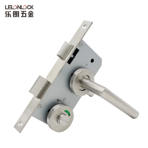 Stainless steel BK bathroom red and green indicator lock manufacturer wholesale mortice lock right angle handle bathroom door lock
