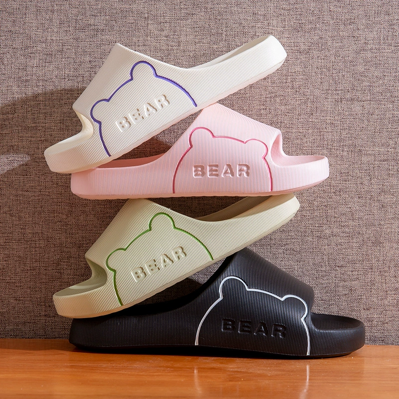 Пара топает на фекалии тапки дамы летом дома в помещении тихая ванная комната купание противоскользящие домашние тапочки eva