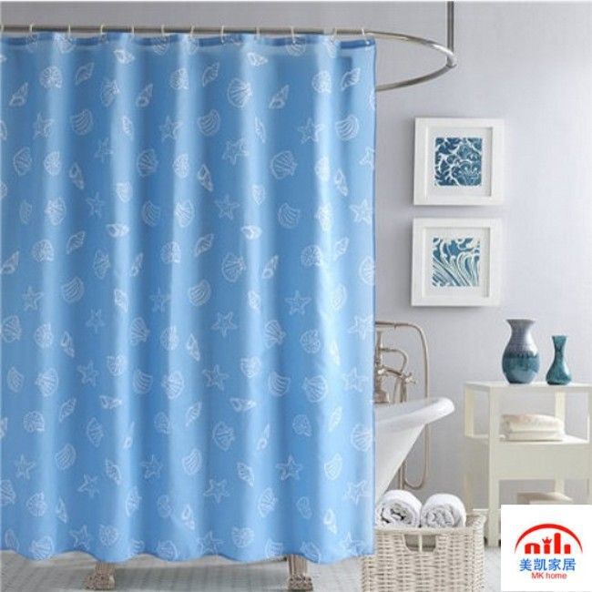 Thickened Waterproof and Mildew-Proof Polyester Shower Curtain Bathroom Curtain Partition Curtain Bathroom Curtain Shower Partition Curtain Bathroom Ring