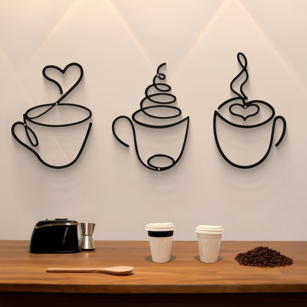 Decoración de Pared para Café en Hierro de Metal Cortado por Láser