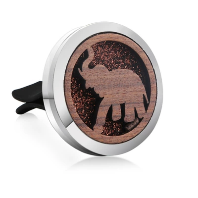 Wooden car aromatherapy essential oil diffuser car perfume stainless steel small box car interior air outlet clip (Perfplant seat) - independent-packaging-c30-1