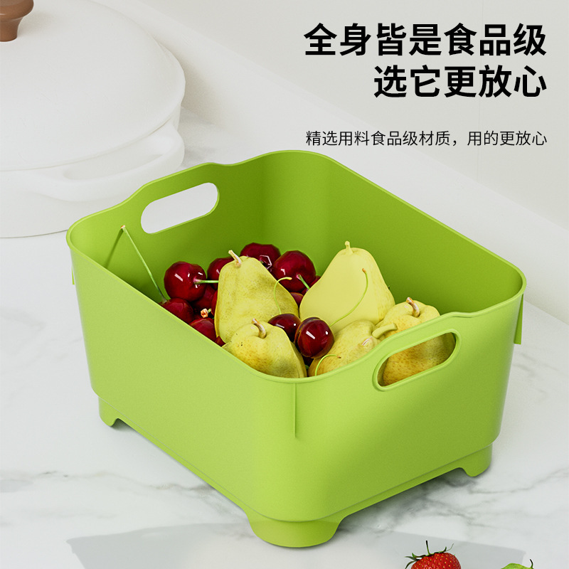gran capacidad cuenca de drenaje cocina verduras y frutas cesto de drenaje casero con tapón de drenaje cesto de lavado de verduras lavabo de verduras