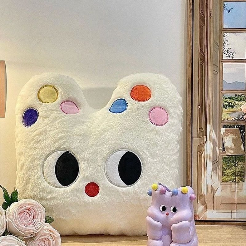 風ミルクパフ猫枕ぬいぐるみかわいいピンクの花ソファ寝室の枕誕生日|undefined