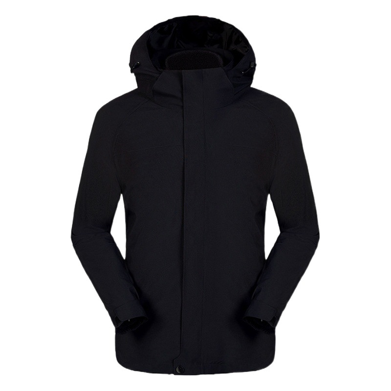 Engrosado cálido a prueba de viento impermeable al aire libre montañismo chaqueta overoles orden tres en uno completo Personalización de chaqueta de sellado térmico