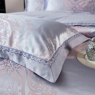 Wholesale 2025 New Style European Style Pillowcase Cotton Satin Jacquard Accessible Luxury 1 Pair Set Wedding Home 48*