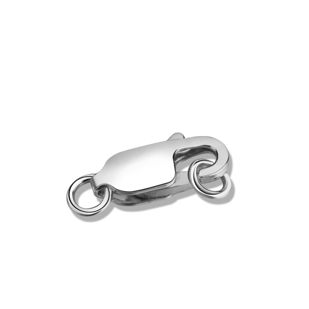 S925 plata esterlina collar de perlas de cadena hebilla conector de cola de pescado cuadrado primavera langosta hebilla pulsera hebilla accesorios de bricolaje image 6