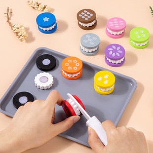 Girls' Pretend Play Dessert Food Cookie Cutters Realistic Afternoon Tea Kitchen Utensils Wooden Toys