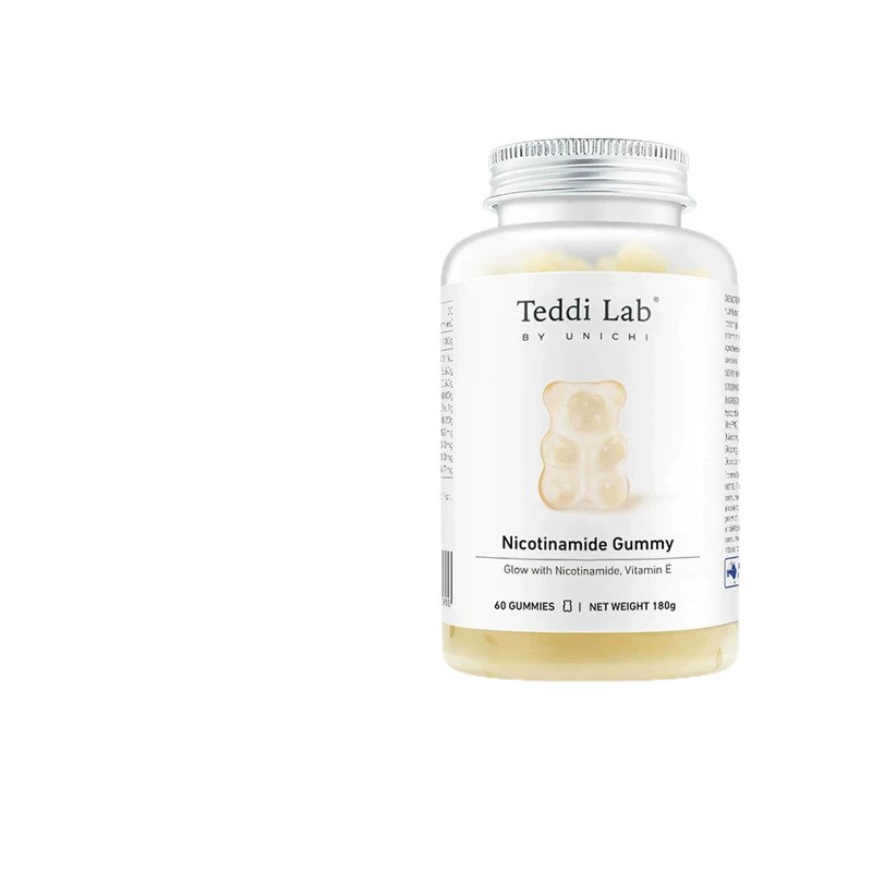 UNICHI Ниацинамидовые медвежьи жевательные конфеты Teddilab Gummies 0 Сахар Осветляющие, 60 капсул после приема на солнце
