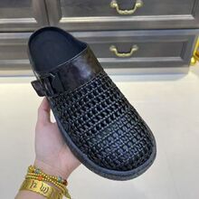 男鞋夏季新款手工编织潮流小众休闲凉鞋男士勃肯鞋厚底一脚蹬拖鞋