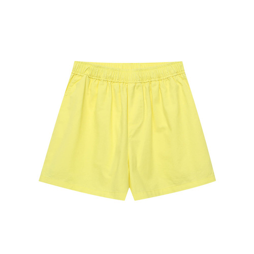 3th Morning Vlogger Style Relaxed Wide Leg A-Line Shorts Full Cotton ZY2901