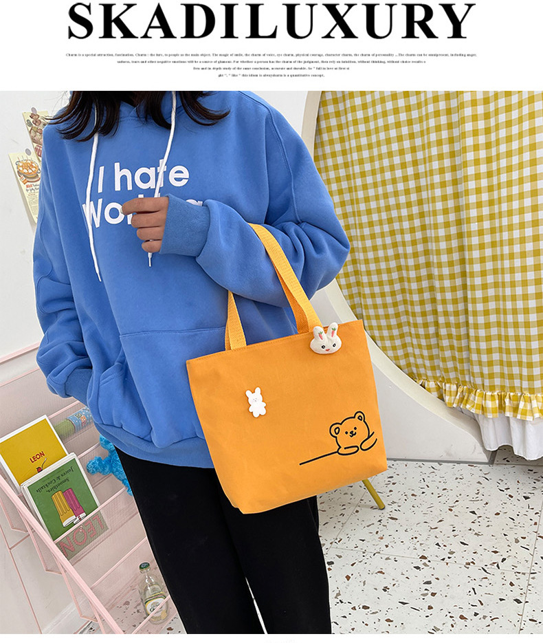 2022 New Japanese-style ins fresh and clean shopping storage bags, lunch boxes, bento bags, girls' handbags, canvas bags undefined