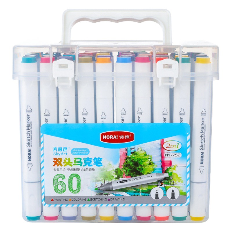 Noya marcador doble cabezal estudiantes aceitosos y niños juego bolígrafos color especial 48 colores marcadores gran capacidad