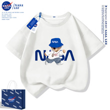NASA男童短袖t恤纯棉夏季2024新款儿童潮牌帅气薄款夏装上衣批发