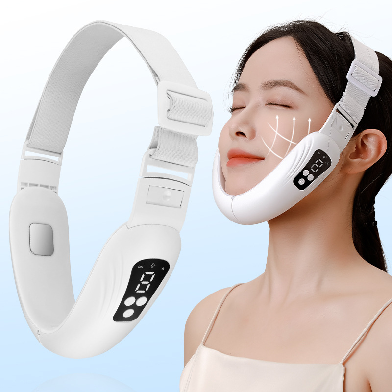 Cross-Border Popular Beauty Device with Colored Light and Micro-Current V-Shaped Face Care Tool for Facial Double Chin Massage